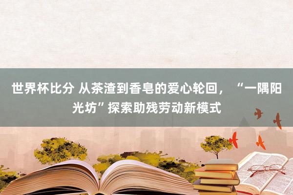 世界杯比分 从茶渣到香皂的爱心轮回, “一隅阳光坊”探索助残劳动新模式