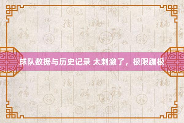 球队数据与历史记录 太刺激了，极限蹦极
