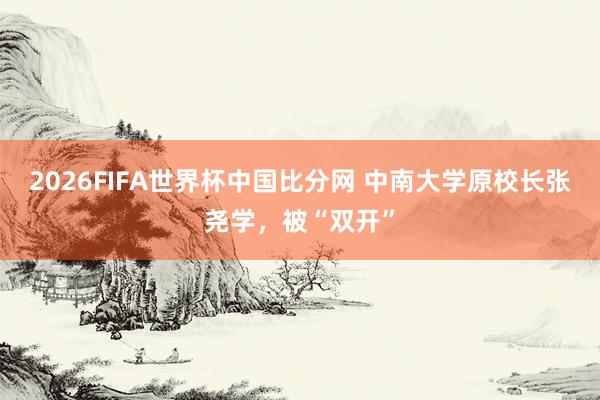 2026FIFA世界杯中国比分网 中南大学原校长张尧学，被“双开”