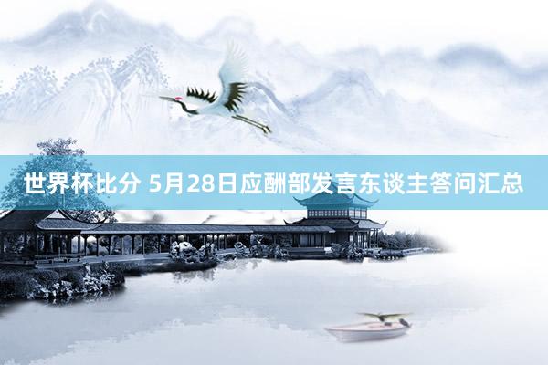 世界杯比分 5月28日应酬部发言东谈主答问汇总