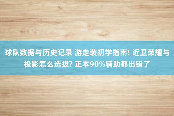 球队数据与历史记录 游走装初学指南! 近卫荣耀与极影怎么选拔? 正本90%辅助都出错了
