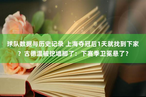 球队数据与历史记录 上海夺冠后1天就找到下家?古德温被挖墙脚了:下赛季卫冕悬了?