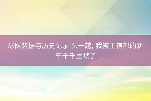 球队数据与历史记录 头一趟， 我被工信部的新车干千里默了