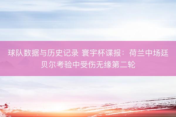 球队数据与历史记录 寰宇杯谍报：荷兰中场廷贝尔考验中受伤无缘第二轮